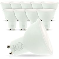 Arum Lighting – Lot de 10 ampoules LED GU10 7W dimmables – 550 lumens – Grand angle 120° – Température de couleur blanc neutre 4000K