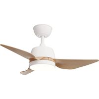 Ventilador de techo con luz LED con aspas efecto madera