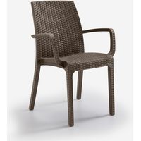 Stapelbarer Rattanstuhl mit Armlehnen Gartenbar Outdoor Indiana BICA