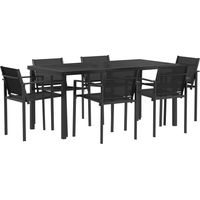 vidaXL Outdoor Furniture Set 7 pcs Black and Anthracite Textilene