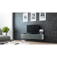 Cama FURNITURE VIGO TV-Schrank 140 cm - Weiß/Grau Hochglanz