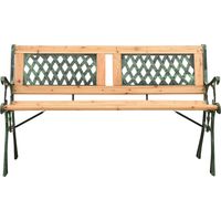 INLIFE Banc de jardin 122 cm Fonte et bois de sapin massif
