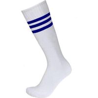 Lot de 4 paires de chaussettes de football à rayures, chaussettes de compression extensibles, chaussettes montantes antidérapantes, chaussettes de sport longues multicolores