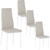 Lot de 4 Chaises Design Beige Tissu Scandinave Chaise de Salle à manger
