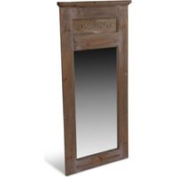 Grand miroir ancien rectangulaire vertical - Bois - Marron - Décoration d'Autrefois