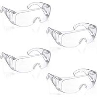 Pair 4 Paires Lunette Protection, Lunettes de Sécurité Transparentes, Lunettes de Protection la Sécurité en Laboratoire, Lunettes de Sécurité