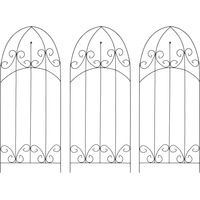vidaXL Supports pour plantes grimpantes 3 pcs Noir 40x100 cm Fer