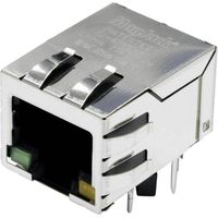 BEL Stewart Connectors Trasmettitore MagJack Gigabit Ethernet 8 con LED, Tab Down SI-61001-F Presa orizzontale Gigabit