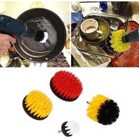 Kit de 4 Brosses de Nettoyage pour Perceuse - Nettoyage Mur Sol Carrelage Piscine