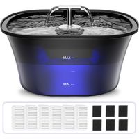 Balimo Fontaine à chat, fontaine à eau 2,5 L pour chats, fontaine à chat pour chats, fontaine automatique pour animaux de compagnie, avec 6 filtres à charbon actif