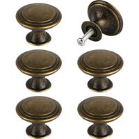 CCYKXA 6 Pcs Vintage Kitchen Cabinet Handles, Cupboard Knobs Vintage Furniture Knob, 30mm Antique Drawer Knob, Round Drawer Pulls, Kitchen Door Handle for Cabinets Dressers