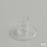 EDG Enzo De Gasperi Portacandela Base H 5 Cm D 7 Cm Vetro Natural Trasparente