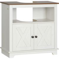 Mueble para Debajo del Lavabo Armario de Baño de Suelo Mueble Bajo Lavabo Pie con 2 Puertas 60x30x60 cm Blanco