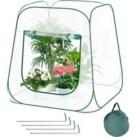 1 Mini Serre De Jardin, Pop-up En Pvc Transparent, 100x100x97 Cm, Pour Hivernage Plante Exterieur, Balcon