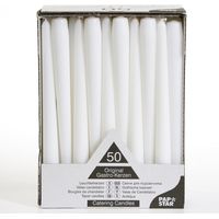 CAJA 50 VELAS PAPSTAR 2.2X25CM BLANCO