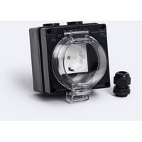 Presa esterna stagna Schuko tipo F IP66 Nero