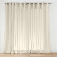Douceur D'Intérieur – Voilage à œillets 400 x 240 cm – Voile tissé effet lin – Fixation œillets métalliques – Lavable en machine à 30 °C