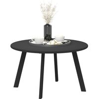 Mesa de Centro Redonda de Metal con Patas Antideslizantes y Borde Seguro para Patio Balcón Salón Ø70x42 cm Gris
