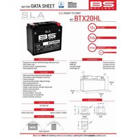 BATTERIA BS BTX20HL (FA) (YTX20HL-BS) 12V 18AH 175X87X155 SENZA MANUTENZIONE - A ACQUA (310A) (4)