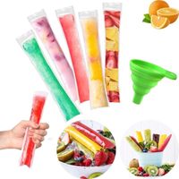 Sachets À Glace - PE Sans BPA - Fermeture À Glissière Alimentaire - Ouverture Large 3 cm - Pour Yaourts Et Purées - 200 Pièces