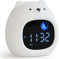 Pädagogischer Kinderwecker, Schlaftrainingswecker mit Mond- und Sonnenanzeige und RGB-Farb-Nachtlicht