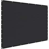 Mophorn 90 % Sonnenschutz-Sichtschutz Schattenabdeckung (305 x 366 cm) mit Edelstahlösen, Sonnensegeltuch aus 140 g/m² HDPE-Material, ideal für Terrasse, Garten und Hinterhof (Schwarz)