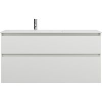burgbad Lin20 lavabo en fonte minérale blanc mat affleurant à