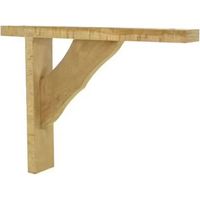 Dekorative Winkelkonsole zum Anschrauben Buche unbehandelt, H.280xB.230mm.