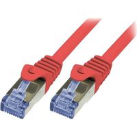 Cable reseau RJ45 male S-FTP Cat 6a rouge- 3m