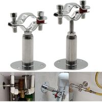 Union – Collier de serrage réglable en acier inoxydable 304 – Diamètre 25-27mm – Hauteur 50-100mm – 3 trous de vis pour fixation murale – Lot de 2 pièces