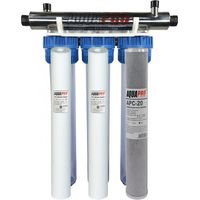 Station de filtration UV 20 pouces – 3 étapes – Stérilisateur UV 6 GPM – Acier inox 304 – Débit 1500 litres/heure