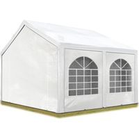 Hochwertiges Partyzelt 4x4 m Pavillon Zelt PE Plane 450 N Gartenzelt Festzelt Wasserdicht weiß