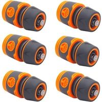 6 raccords waterstop, raccord de tuyau 1/2", plastique Raccord de tuyau rapide avec fonction waterstop-
