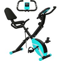 Bicicleta Estática Plegable Silenciosa con Resistencia Magnética Monitor LCD y Bandas para Brazos 43x97x109 cm Verde