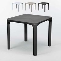 14er Set Grand Soleil Olè quadratische Stehtische aus Polyrattan 80x80 cm - Schwarz
