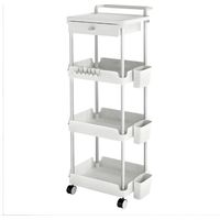 Levede 4 Tier Storage Trolley Cart on Wheels Kitchen Laundry Narrow Space Rack