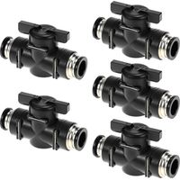 5 pièces Vanne d'arrêt pneumatique, Raccord pneumatique pour un raccordement rapide des flexibles pneumatiques (Ø12mm)