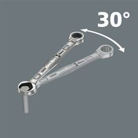 Wera – Clé à cliquet 10 mm – Clé mixte pour espaces confinés – Hexagone de manœuvre – Pour vissage rapide en série