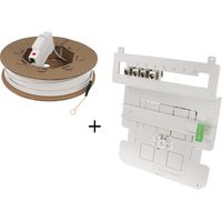 Coffret de communication fibre pour bac d'encastrement – 4 connecteurs RJ45 catégorie 6A – Compatible baie de brassage jusqu'à 10 connecteurs – Cofrelec