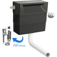 Concealed Dual Flush Cistern Toilet Front & Top Access Chrome Cable Push Button
