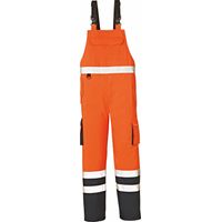 Warn-Wetterschutz-Latzhose CHICAGO leuchtorange/navy Größe M