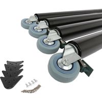 4er Set Tischbeine Tischstütze Tischfuss 870mm Möbelfuss Schwarz auf Rollen mit Bremse