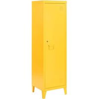 Yellow Metal Locker Storage Cabinet Cupboard Retro Vintage Narrow 3 Tier 137
