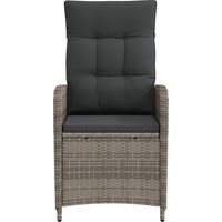 vidaXL Reclining Garden Chair Grey and Dark Grey