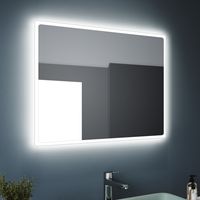SONNI Badspiegel Led Beleuchtung Badezimmerspiegel mit led Kaltweißer Beleuchtung 60x80 cm Vertikal/Horizontal, Wandschalter, Schutzklasse IP44