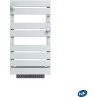 PLUTON Sèche-serviettes Blanc 1750W Carrera – Thermostat LCD Ecopilote – Soufflerie Intégrée 1000W – Certification NF