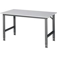 Werktisch Tom B1500xT800xH760-1080mm Arbeitsplatte Melamin Gestell anthrazitgrau