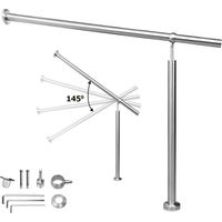SWANEW Edelstahl Handlauf Geländer Eingangsgeländer Aufmontage Wandhandlauf pflegeleicht Treppengeländer für Innen/Außen 160cm