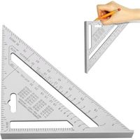 7 Pouces Équerre Triangle Règle d'Angle, Équerre en Aluminium Mesure du Triangle Règle de Triangle en Aluminium