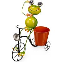 Fahrrad-Blumentopf mit Frosch 17 x 31,5 x 32